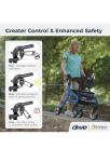 New Drive Medical Nitro Sprint Hemi Rollator Walker Heavy Duty wSeat Petite Blue