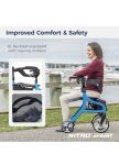 New Drive Medical Nitro Sprint Hemi Rollator Walker Heavy Duty wSeat Petite Blue