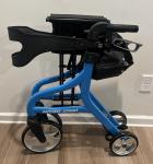 New Drive Medical Nitro Sprint Hemi Rollator Walker Heavy Duty wSeat Petite Blue