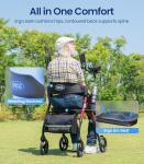 VOCIC Walkers for Seniors, Upright Walker with Adjustable Armrests, Z22 GelCool Stand Up Walker with Ergo Seat & Backrest, 8" All Terrain Rollator with 300lb,Cup& Cane Holder