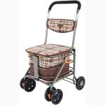 Heavy Duty Shopping Cart with Seat, 4 Wheels Medical Walking Aids Foldable, Drive Rollator Walker Lightweight Quality Aluminum Alloy Frame, Used for Seniors Walking,C