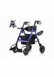 2025 StrollAid 2 In 1 Rollator Walker Transport Chair Heavy Duty 450 Lbs-Black