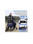 2025 StrollAid 2 In 1 Rollator Walker Transport Chair Heavy Duty 450 Lbs-Black