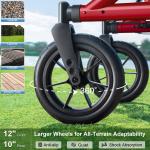 MAXWALK All-Terrain Rollator Walker for Seniors 12"Rubber Wheels Foldable Walker