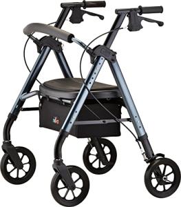 NOVA Medical Products Star 8 DX Heavy Duty Extra-Wide Rollator, 450 lb. Weight Capacity, Blue