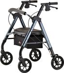 NOVA Medical Products Star 8 DX Heavy Duty Extra-Wide Rollator, 450 lb. Weight Capacity, Blue