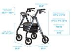 NOVA Medical Products Star 8 DX Heavy Duty Extra-Wide Rollator, 450 lb. Weight Capacity, Blue