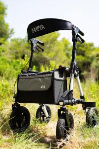 KMINA PRO All Terrain Rollator Walker with Seat, Large 4 Wheeled Rollator,