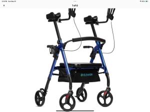 Walker Upright Extra Wide Bariatric Heavy Duty Roll Blue Elenker 22" Seat 500Lbs