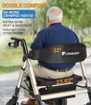 FlyingJoy Rollator Walker with Seat,450Lb Rolling Walker, Extra-Wide Heavy-Duty Rollator Walker with Seat and Brakes for Seniors and Adults Bariatric with Large Aluminum (Champagne)