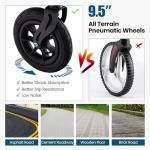 Goplus Rollator Walkers for Seniors with Seat, Foldable Rolling Walker with 9.5” All Terrain Pneumatic Wheel, Supports up to 350 lbs, Heavy Duty Bariatric Rollator Walker for Adult