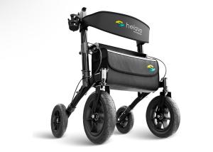 Helavo All Terrain Walker Rollator with 12” Pneumatic Tires Foldable H1040 Black