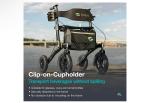 Helavo All Terrain Walker Rollator with 12” Pneumatic Tires Foldable H1040 Black