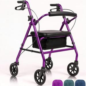 Vive Mobility Ultralight Folding Rollator Walker - Purple