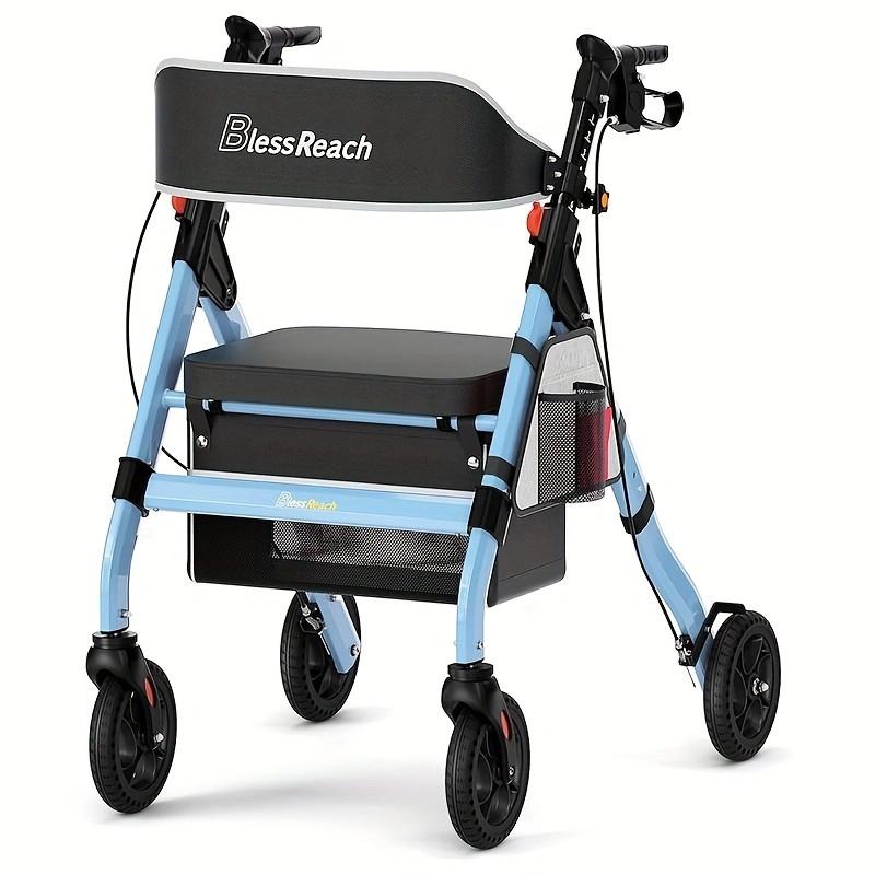 Heavy Duty Rollator Walker Adjustable Bariatric Walker for All Terrain 450LBS
