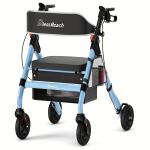 Heavy Duty Rollator Walker Adjustable Bariatric Walker for All Terrain 450LBS