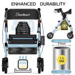 Heavy Duty Rollator Walker Adjustable Bariatric Walker for All Terrain 450LBS