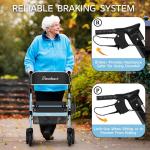 Heavy Duty Rollator Walker Adjustable Bariatric Walker for All Terrain 450LBS