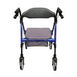 HEALTHLINE Heavy Duty Rollator Walker with Seat - Extra Wide Alluminium Folding Rolling Walkers 450LB with Wide Basket & Padded Seat - 4 Wheel Walker for Adults (Blue)