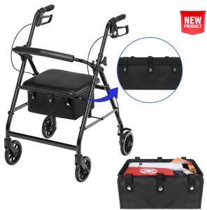 Premium Under Seat Rollator Bags - 4 Pocket Walker Basket Storage for Seniors