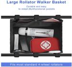 Premium Under Seat Rollator Bags - 4 Pocket Walker Basket Storage for Seniors