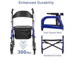 All Terrain Rollator Walker With Seat Folding Mobility 300lb Capacity Adjustable