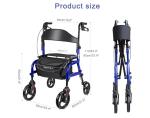 All Terrain Rollator Walker With Seat Folding Mobility 300lb Capacity Adjustable