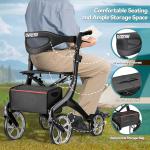 Rollator Walker for Seniors with Seat & Brakes – Folding All Terrain Walker 9.5"