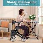 Rollator Walker for Seniors with Seat & Brakes – Folding All Terrain Walker 9.5"