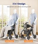 Used Z59 2-in-1 Rollator, 400lb Capacity, 10" All-Terrain Wheels