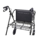 Heavy Duty Medical Bariatric Heavy Duty Rollator Walker with Seat and 4 Wheels,with Large Seat for Seniors, 8 Inch Wheels 400LB,Basket and Brakes, by Healthline Trading (Black)