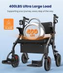 Used Z59 2-in-1 Rollator, 400lb Capacity, 10" All-Terrain Wheels