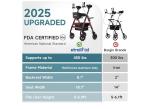 2025 StrollAid 2 In 1 Rollator Walker Transport Chair Heavy Duty 450 Lbs ..