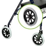 Heavy Duty Medical Bariatric Heavy Duty Rollator Walker with Seat and 4 Wheels,with Large Seat for Seniors, 8 Inch Wheels 400LB,Basket and Brakes, by Healthline Trading (Black)