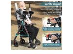 2025 StrollAid 2 In 1 Rollator Walker Transport Chair Heavy Duty 450 Lbs ..
