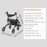 2-in-1 Folding Rollator Walker & Transport Chair