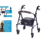 Foldable Heavy-Duty Rollator Walker with Padded Seat for Seniors - 5'0" to 5'8"