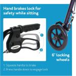 Foldable Heavy-Duty Rollator Walker with Padded Seat for Seniors - 5'0" to 5'8"