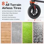 Ambliss Walkers for Seniors with Seat, Foldable Rollator Walker, 300 lbs Weight Capacity, 8" Wheels Dual Height Ajustable, Rolling Walker with Tray for All-Terrain (Red)