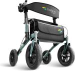 Helavo All Terrain Walker Rollator with 12” Pneumatic Tires – Foldable Green 