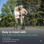 Helavo All Terrain Walker Rollator with 12” Pneumatic Tires – Foldable Green 