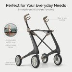 Carbon Ultralight Rollator - Standard Size, Black