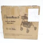 BlessReach Heavy Duty Rollator Walker Adjustable Height Seniors 450 lbs Black