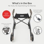Carbon Ultralight Rollator - Standard Size, Black