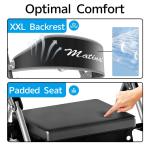 Matinal Foldable Rollator Walkers with Seat for Seniors, 350 lb Capacity, 8'' Big Wheels, 6-Position Height, Premium Hybrid Rolling Walker - Aluminum and Carbon Steel