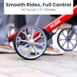 Pelegon Rollator Walker with Seat for Seniors – Lightweight Foldable Walker with Padded Seat & Backrest, Adjustable Handles, Reflective Frame, Carry Bag – Heavy-Duty 300lb Support - Red