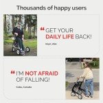Carbon Ultralight Rollator - Standard Size, Black