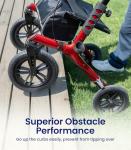 VOCIC Walker with Seat for Seniors, Z57 Outdoor Rollator Walker with 12" All Terrain Big Wheels, 7-Level Adjustable Height Rolling Walker with Safety Brakes, Storage Bag, Cup Holder