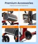 VOCIC Walker with Seat for Seniors, Z57 Outdoor Rollator Walker with 12" All Terrain Big Wheels, 7-Level Adjustable Height Rolling Walker with Safety Brakes, Storage Bag, Cup Holder