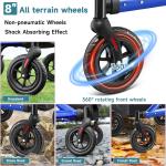 Rollator Walker with Seat Aluminum All Terrain Walker for Seniors Foldable 300lb